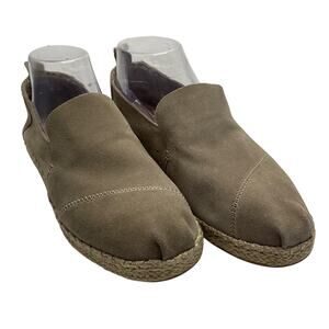 Toms Deconstructed Espadrilles Slip on Shoes Tan Suede Size 8